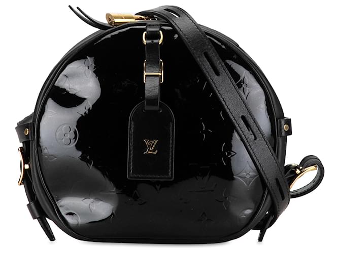 Louis Vuitton Monograma negro Vernis Boite Chapeau Souple MM Cuero Charol  ref.1350049