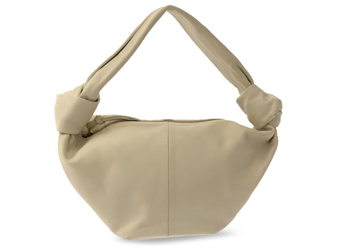 Bottega Veneta Bolso de mano con nudo forrado marrón Castaño Beige Cuero  ref.1350059