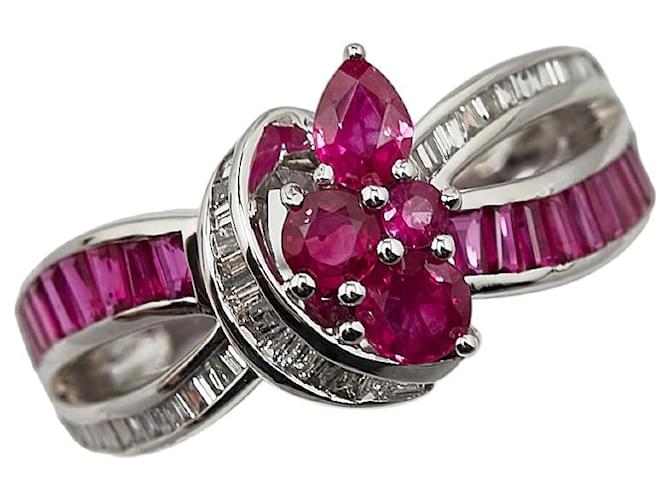 & Other Stories K18WG White Gold Ruby 1.00ct Diamond 0.20ct Ring in Excellent Condition Metal  ref.1350089