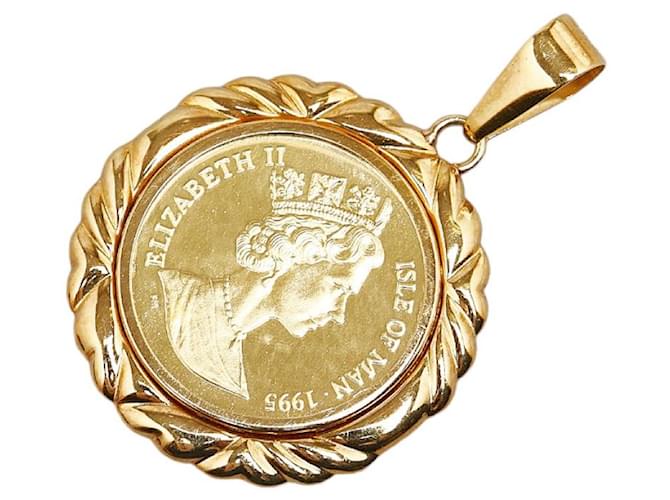& Other Stories [LuxUness] 18k Gold Elizabeth II Coin Pendant Metal Pendant in Excellent condition  ref.1350093