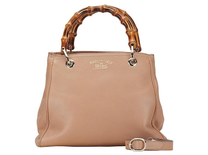 Gucci Bamboo Shopper Small Leather Handbag 336032 in good condition  ref.1350098