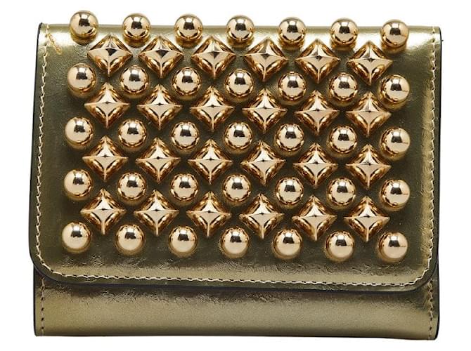 Christian Louboutin Studded Leather Macaron Wallet Leather Short Wallet in Excellent condition  ref.1350111