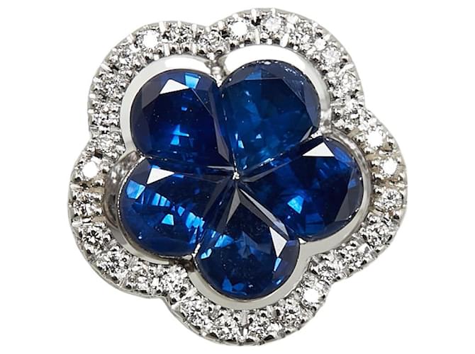 & Other Stories Other 18k Gold Diamond & Sapphire Flower Ring Metal Ring in Excellent condition  ref.1350122