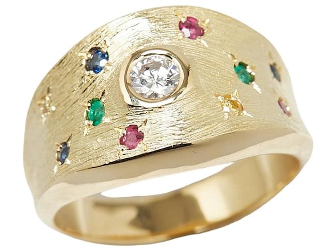 & Other Stories [LuxUness] 18k Anillo de diamantes con piedras preciosas de oro Anillo de metal en excelentes condiciones  ref.1350125