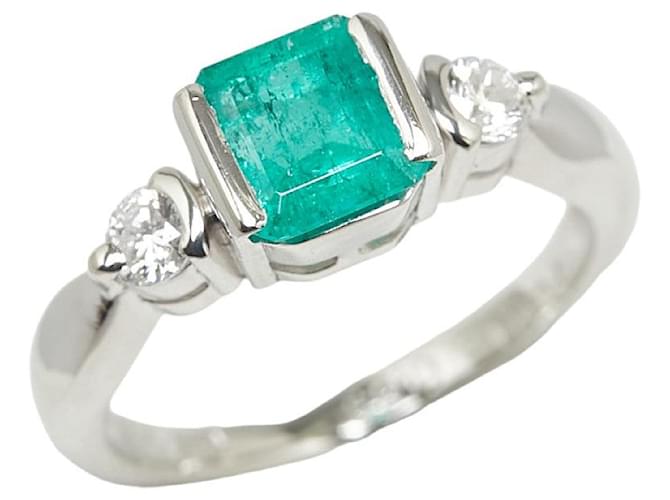 & Other Stories [LuxUness] Platinum Diamond & Emerald Ring Metal Ring in Excellent condition  ref.1350127