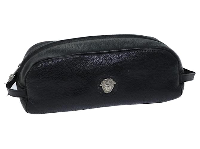 Gianni Versace Clutch Bag Leather Black Auth ac2969  ref.1350235
