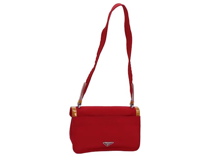 PRADA Shoulder Bag Canvas Red Auth ep4056 Cloth  ref.1350294