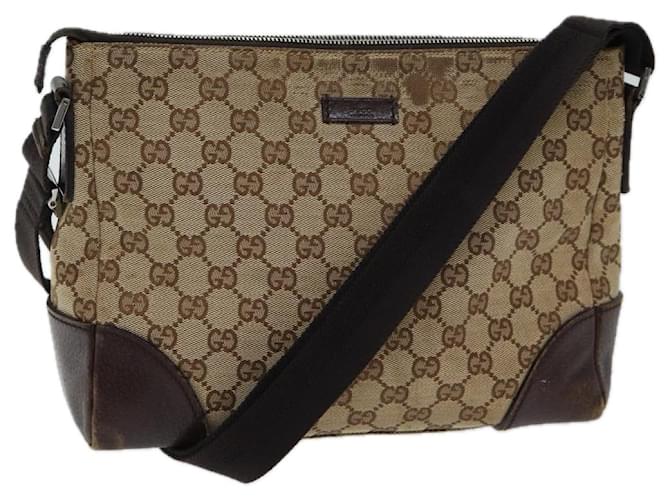 GUCCI Bolso de hombro de lona GG Beige 114273 autenticación 71808 Lienzo  ref.1350309