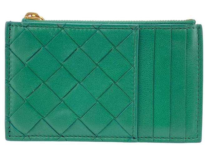 Bottega Veneta Card case Green Leather  ref.1350375