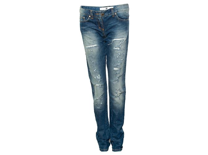 Elisabetta Franchi, jeans invecchiati in blu