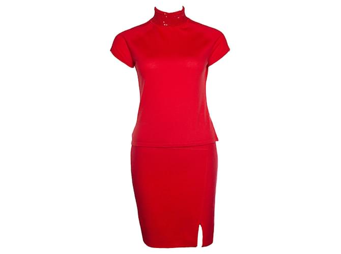 Laurèl Laurel, Twin set in red with sequins Silk Cashmere Wool  ref.1350416
