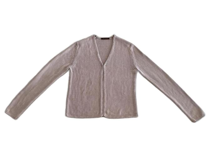 casaco ou cardigã de seda cinza T.P ou 36-38 Adolfo Dominguez Bege  ref.1350547
