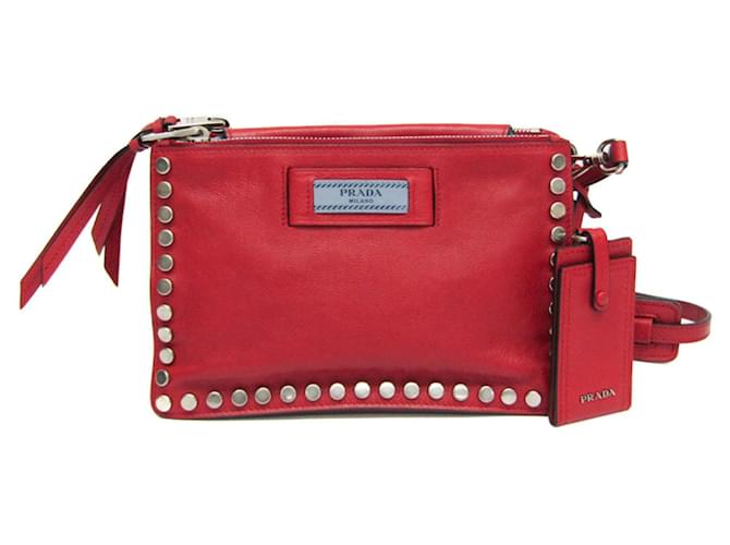Prada Etiquette Red Leather  ref.1350553