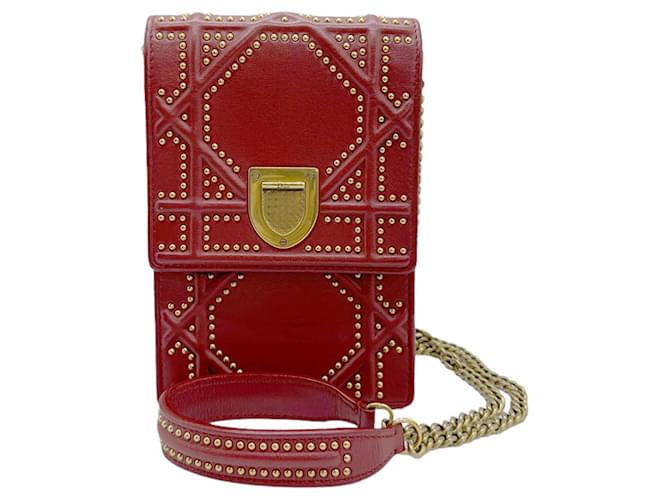 Dior Diorama Red Leather  ref.1350558