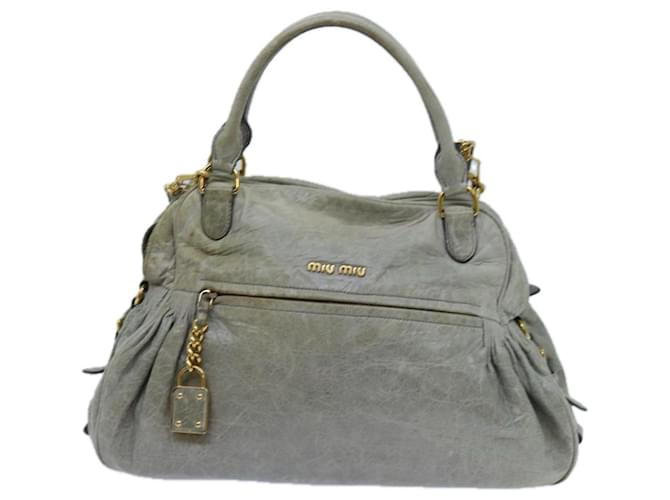 Miu Miu Vitello Grey Leather  ref.1350698