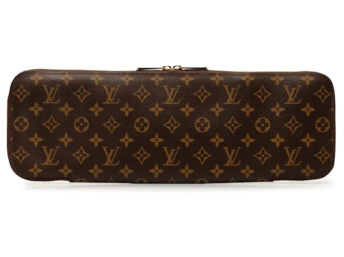 Estojo Monograma Louis Vuitton Marrom 5 Estojo para gravata Cravat Lona  ref.1350822