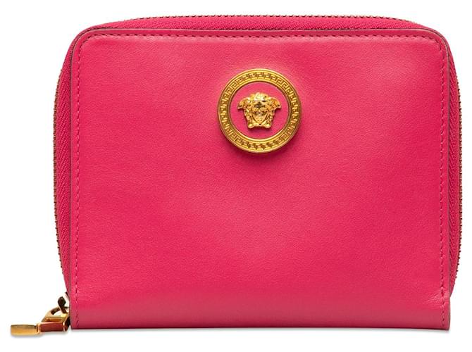 Pink Versace Medusa Leather Small Wallet  ref.1350846