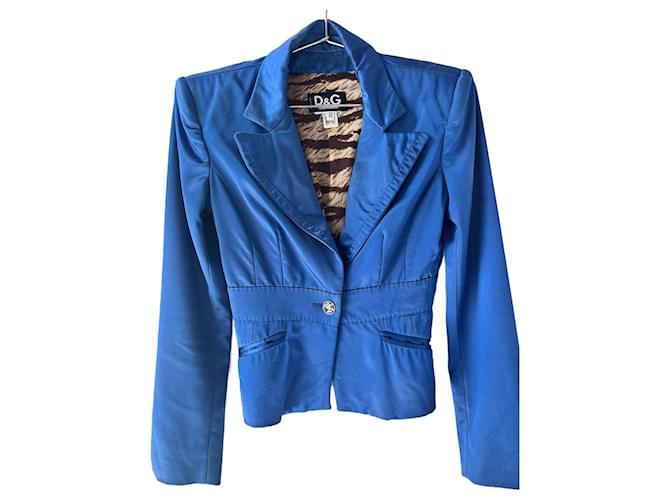 Blazer in raso blu D&G Seta  ref.1350869