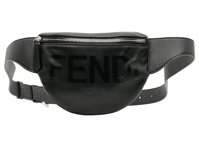 Sac ceinture noir Fendi Fendi Logo Cuir  ref.1350906