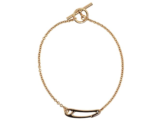 Pulseira Hermès Mini Chaine d'Ancre Punk Link em ouro Dourado Ouro amarelo  ref.1350948