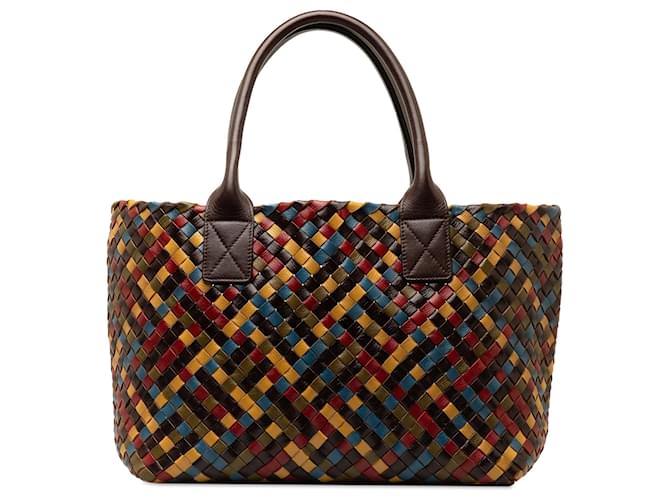 Bolso tote Cabat mediano Intrecciato multicolor de Bottega Veneta marrón Castaño Cuero  ref.1350951