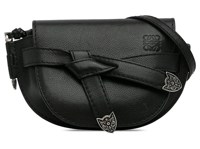 Black LOEWE Mini Gate Western Crossbody Leather  ref.1350970