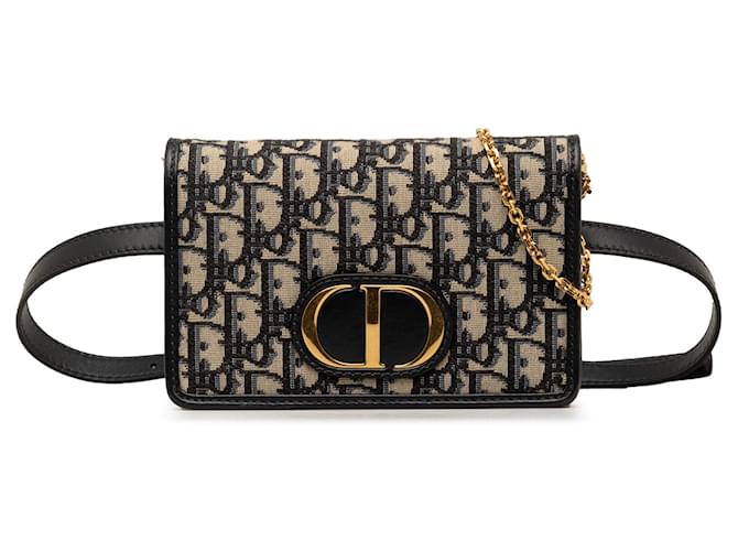 Brown Dior Oblique 30 Montaigne 2 in 1 Pouch Belt Bag Leather  ref.1351017