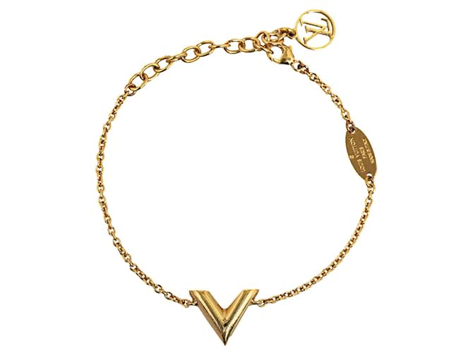 Goldenes Louis Vuitton Essential V-Armband Metall  ref.1351021