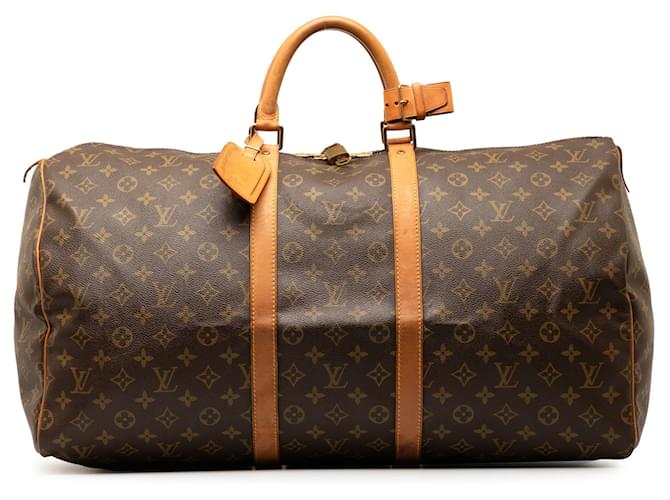 Brown Louis Vuitton Monogram Keepall 50 Travel bag Leather  ref.1351031