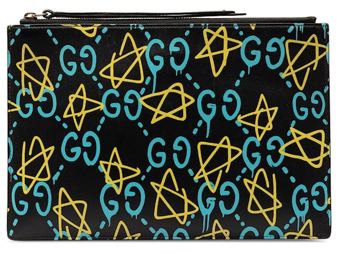 Pochette fantasma in pelle nera Gucci Nero  ref.1351060