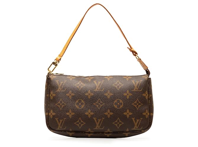 Brown Louis Vuitton Monogram Pochette Accessoires Shoulder Bag Leather  ref.1351077