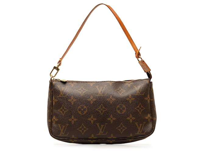 Brown Louis Vuitton Monogram Pochette Accessoires Shoulder Bag Leather  ref.1351078