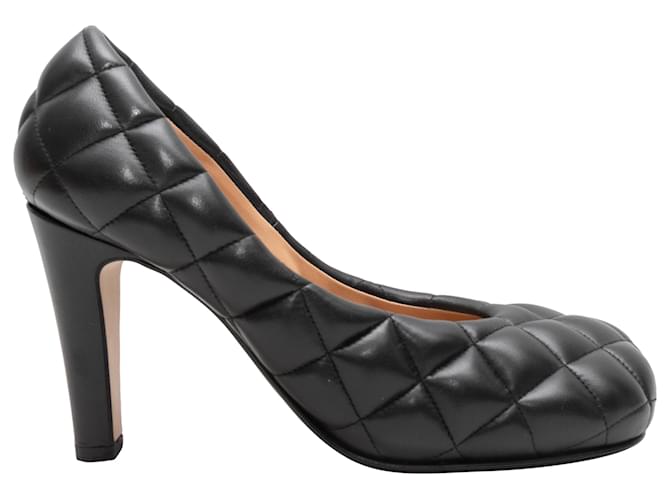 Schwarze gesteppte Dream Pumps von Bottega Veneta Größe  37 Leder  ref.1351137