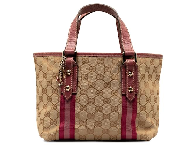 Braune Gucci GG Canvas Jolicoeur Tote Leder  ref.1351156