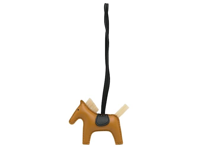 Porte-clés TPM marron Hermès Milo & Horse Hair GriGri Rodeo Bag Charm Cuir  ref.1351157