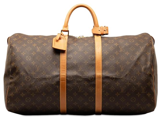 Brown Louis Vuitton Monogram Keepall 55 Travel bag Leather  ref.1351229