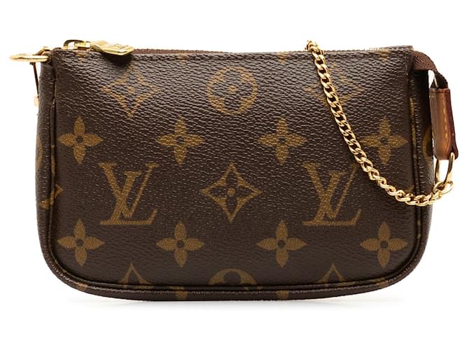 Bolsa de ombro Louis Vuitton Monogram Mini Pochette Accessoires Marrom Lona  ref.1351231