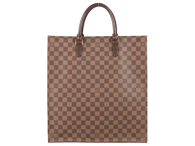 Louis Vuitton Brown Damier Ebene Sac Plat Handbag N51140 Leather  ref.1351246