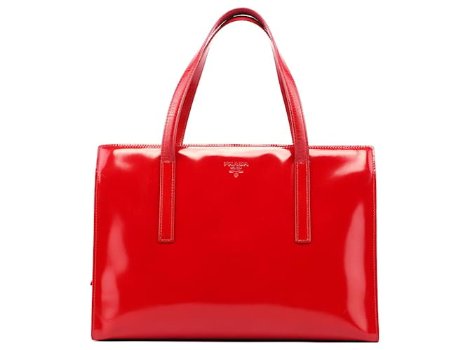 PRADA Totes Pelle verniciata Riedizione rossa 1995 Rosso  ref.1351258