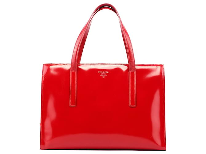 PRADA Totes Patent leather Red Re-Edition 1995  ref.1351258