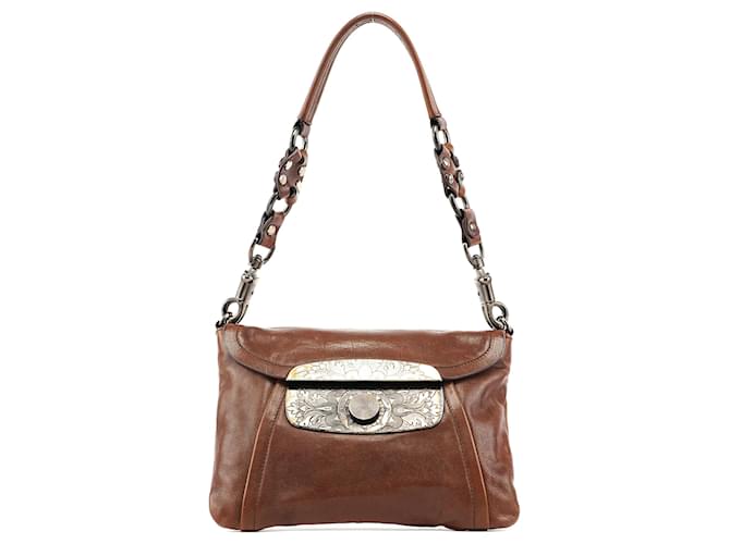 PRADA Borse a spalla Pelle Marrone Cleo  ref.1351262