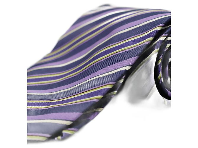Roberto Verino Corbata Morada a Rayas Azules y Verdes Blu