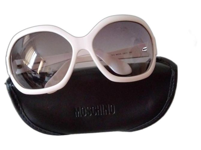 Moschino Oversize Acetat Sonnenbrille Creme Roh
