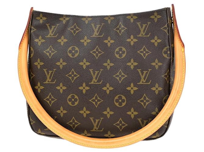 Louis Vuitton Looping MM Marrom Lona  ref.1351545