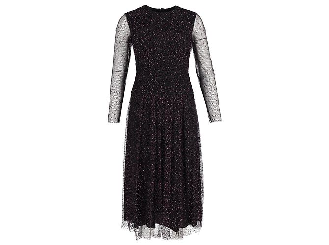 Escada Midikleid mit transparenten Ärmeln aus schwarzem Polyester