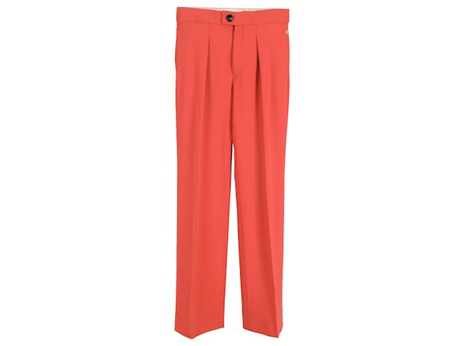 Pantalones Chloé de pernera recta en lana naranja  ref.1351617