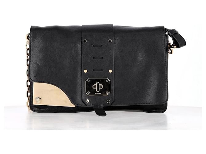 Versace Stardust Shoulder Bag in Black Leather  ref.1351619
