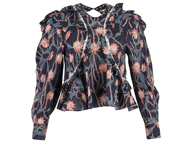 Isabel Marant Rundhalsbluse aus Baumwolle mit Blumenmuster Python drucken