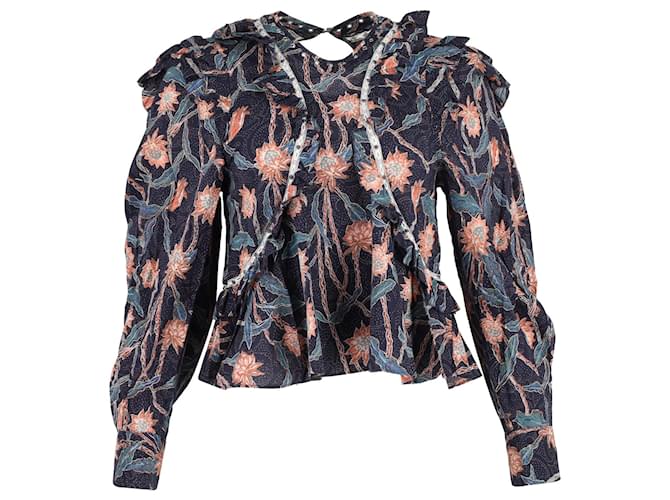 Isabel Marant Rundhalsbluse aus Baumwolle mit Blumenmuster Python drucken  ref.1351625