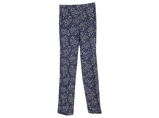 Stella Mc Cartney Stella McCartney Hose mit Mond- und Sternen-Print aus marineblauer Viskose Zellulosefaser  ref.1351628